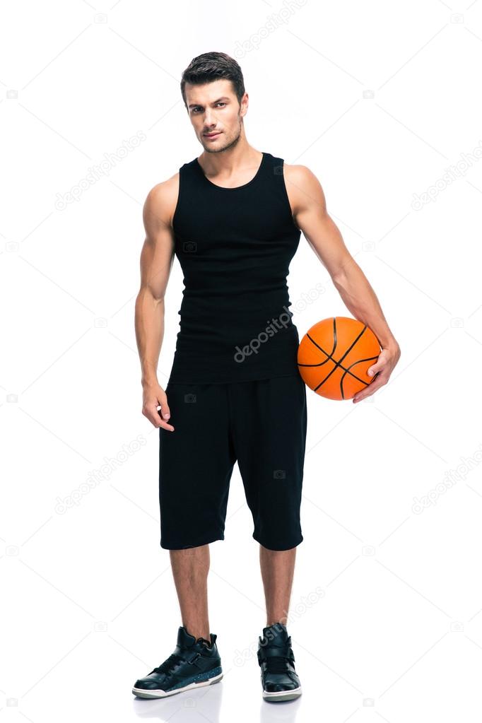 Full length portrait of a handsome basketball player