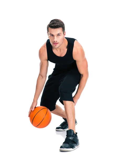 Portréja egy jóképű férfi kosárlabda játék — Stock Fotó