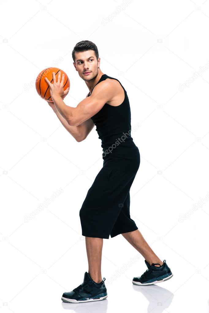 Sports man playing in basketball