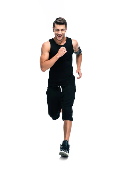 Full length portrait of a fitness man running — Stock Photo, Image