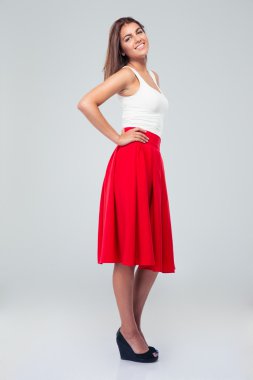 Portrait of a pretty woman in skirt