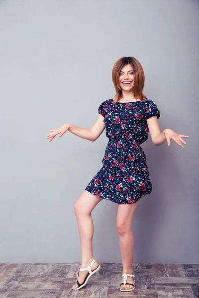 Funny young woman posing in studio — Stock Photo, Image