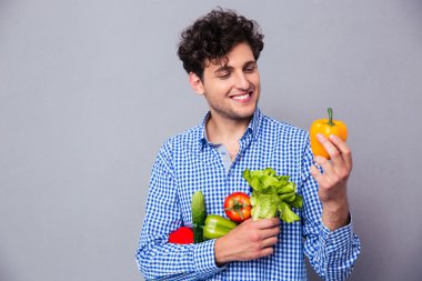 Man holding vegetables