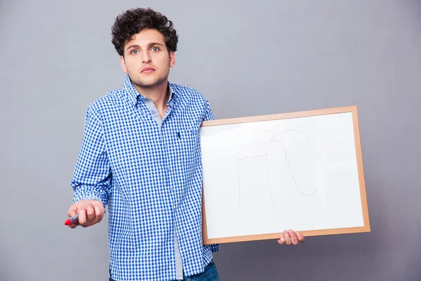 Student holding text board — Stock Photo, Image