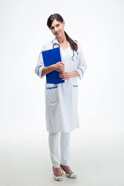 Šťastný lékař s schránky — Stock fotografie
