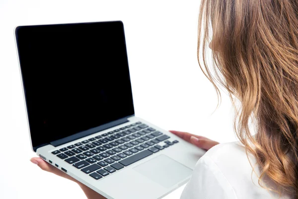 Frau mit Laptop — Stockfoto