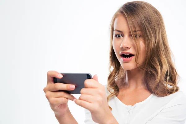 Female student using smartphone — Stock Photo, Image