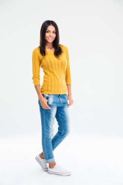 Mutlu bir güzel kadın portresi tam uzunlukta 