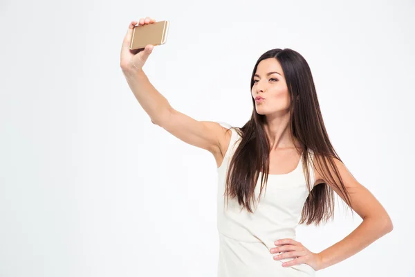 Frau macht Selfie-Foto — Stockfoto