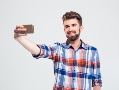 Adam selfie fotoğraf Smartphone'da yapma