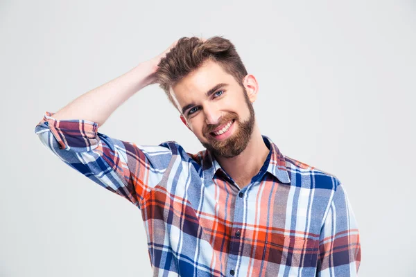 Portret van een lachende knappe man — Stockfoto