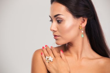 güzel kadın modeli closeup portresi