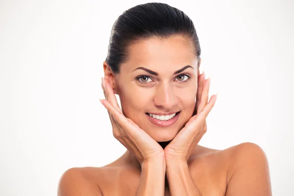 Retrato de beleza de uma mulher bonita sorridente — Fotografia de Stock