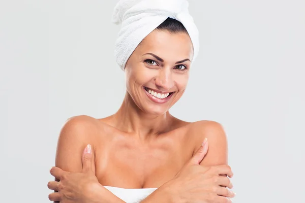 Retrato de belleza de una linda mujer sonriente —  Fotos de Stock