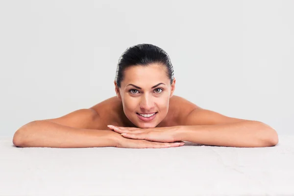 Woman sitting at the desk — Stock Photo, Image