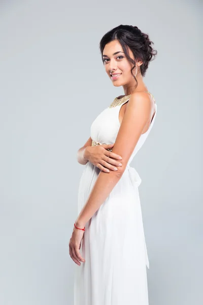 Portrait of a happy beautiful woman in dress s — Stock Photo, Image