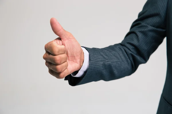 Businessman`s hand showing thumb up — Stock Photo, Image