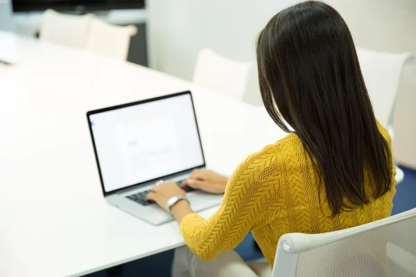 Donna d'affari che lavora sul computer portatile — Foto Stock