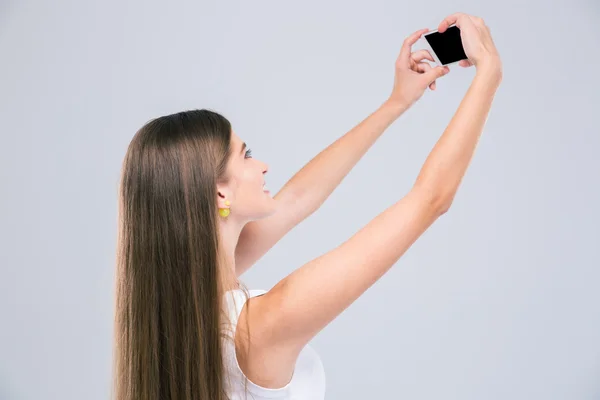 Female teenager making selfie photo — Stock Photo, Image