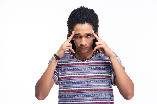 Thoughtful afro american man looking at camera — Stock Photo, Image