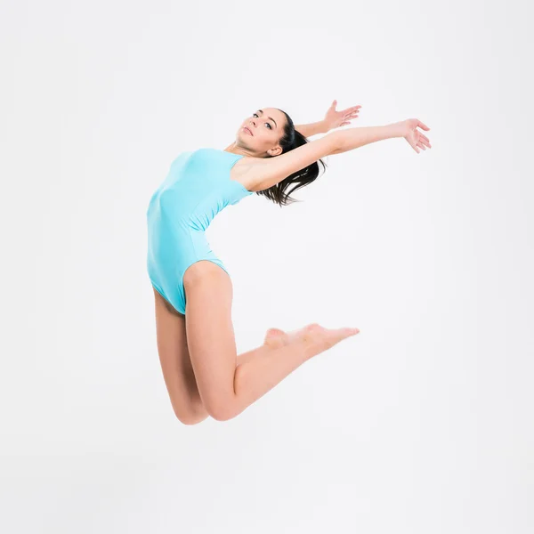 Portrait of a beautiful flexible girl gymnast — Stock Photo, Image