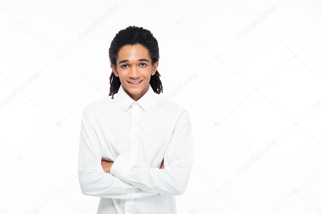Portrait of a happy young afro american businessman