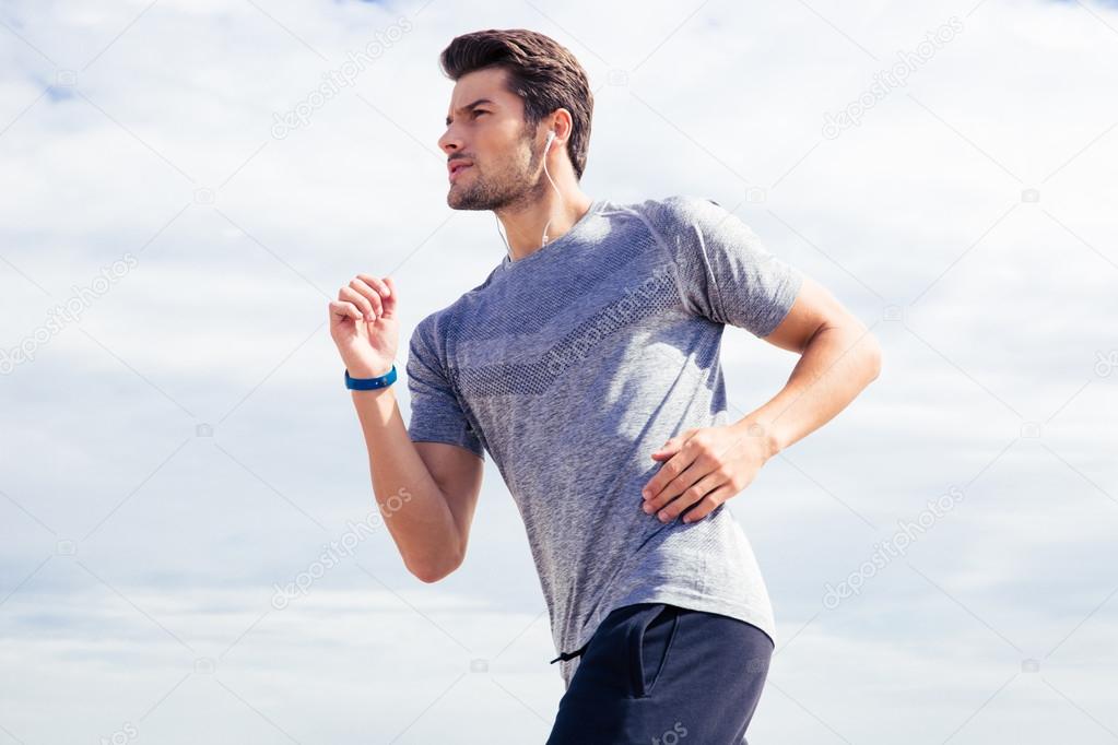 Man running outdoors