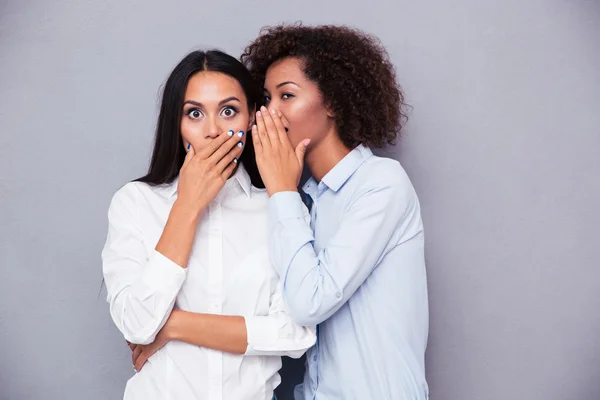 Ritratto di due ragazze pettegolezzi — Foto Stock