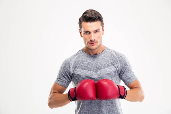 Portret van een knappe mannelijke bokser — Stockfoto