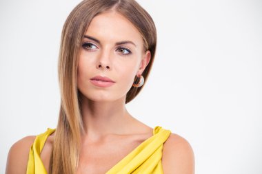 Moda güzel manken uzağa arıyorsunuz portresi