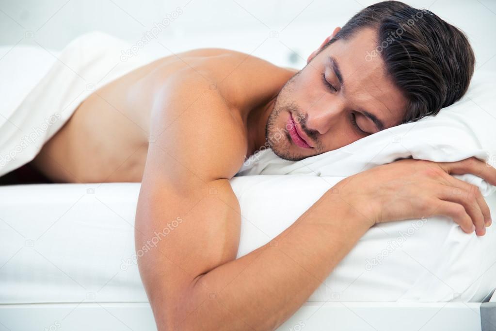 Man sleeping in the bed