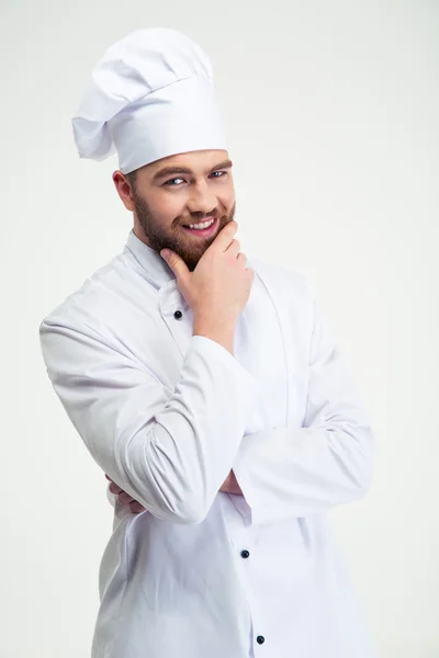 Gülümseyen bir erkek şef aşçı s portresi — Stok fotoğraf