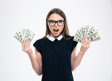 Mutlu kız dolarlarına holding