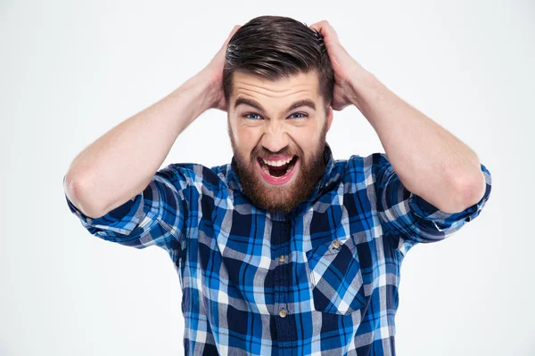 Retrato de un loco gritando — Foto de Stock