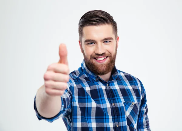 Hombre feliz mostrando el pulgar hacia arriba —  Fotos de Stock