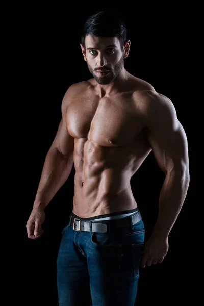 Portrét muže fitness s svalnaté tělo — Stock fotografie