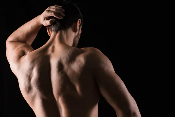 Visão traseira retrato de um homem musculoso — Fotografia de Stock