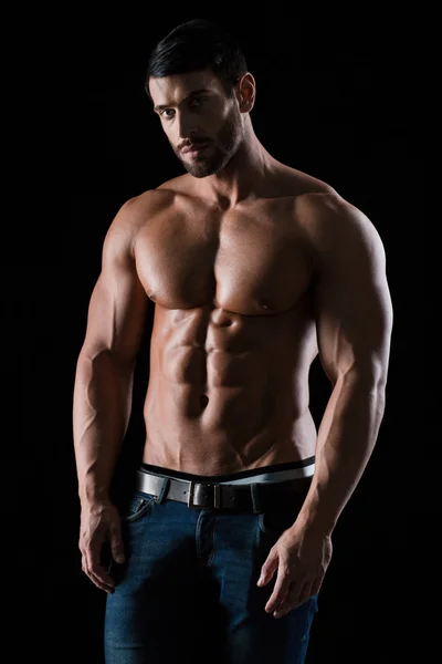 Handsome athletic man with naked torso — Stock Photo, Image