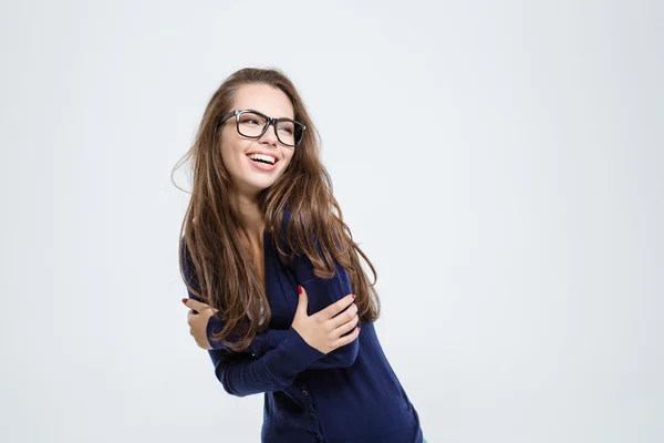 Retrato de uma mulher rindo — Fotografia de Stock