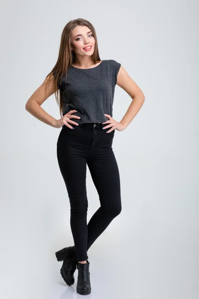 Full length portrait of a happy woman — Stock Photo, Image