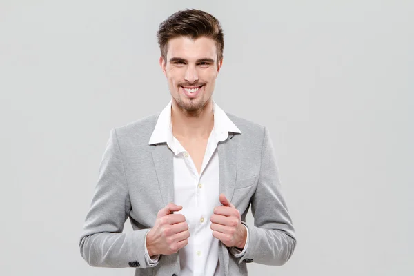 Portrait of young happy successful businessman — Stock Photo, Image