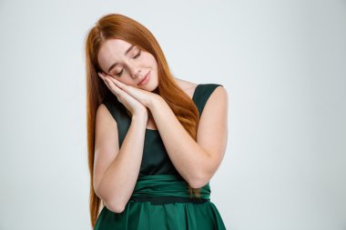 Ayakta ve uyuyan kadın