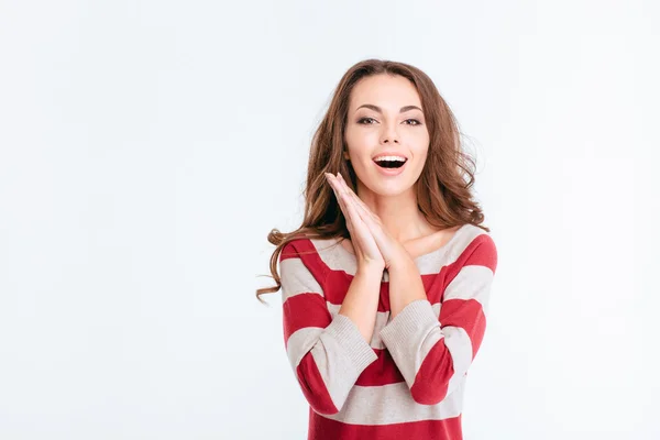 Portrait of a cheerful woman looking at camera — Stock Photo, Image