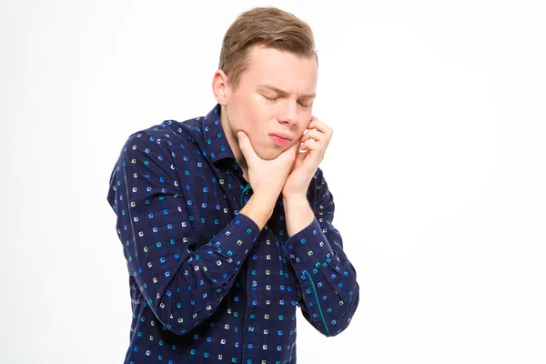 Wanhopig knappe jonge man lijden van kiespijn — Stockfoto