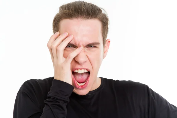 Portrait of a crazy man looking at camera — Stok Foto