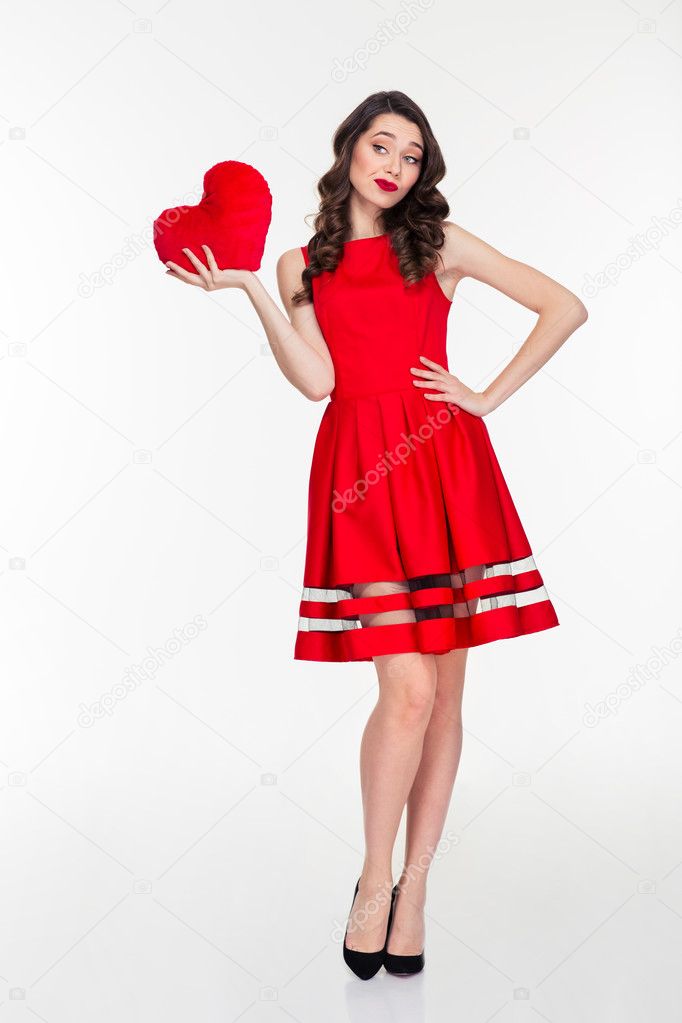 Woman holding red heart 