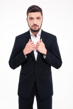 Kendinden emin bir iş adamının portresi 