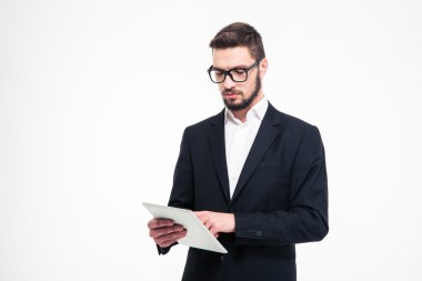 yakışıklı işadamı tablet bilgisayar kullanma