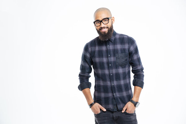 Smiling afro american man