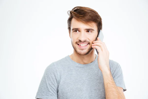 Glimlachende man aan de telefoon — Stockfoto